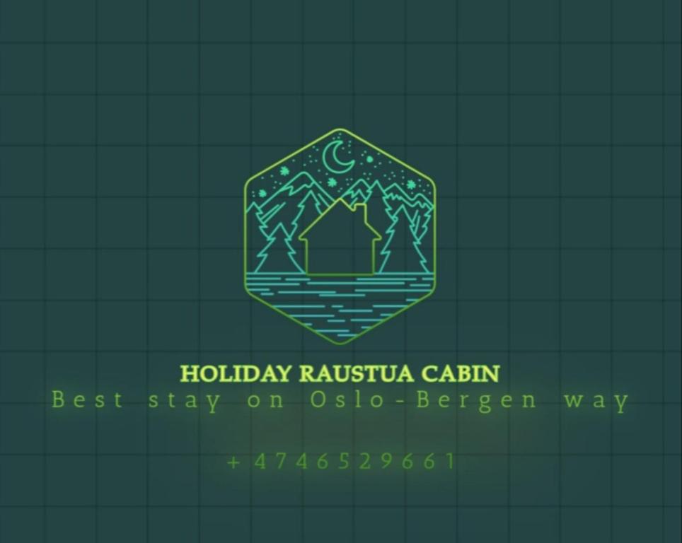 um sinal que lê feriado russo catteryiest stay on oslo bergen em Holiday Raustua Cabin em Gol