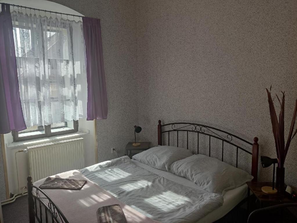Postel nebo postele na pokoji v ubytování Penzion U Soudu