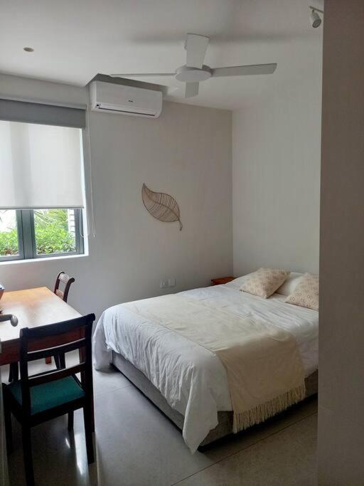 Postel nebo postele na pokoji v ubytování Beachfront Apartment