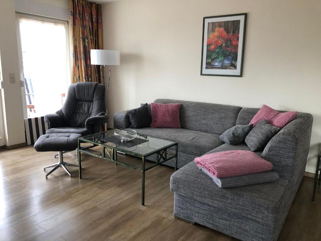 Posezení v ubytování Ferienwohnung "Kranich" im Ferien-Resort Rügen