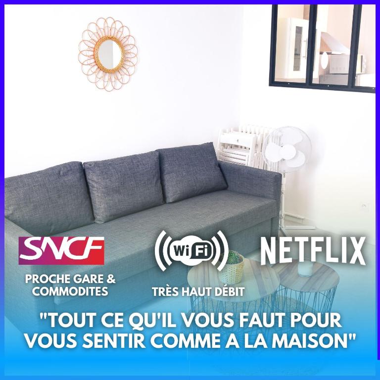 Photo de la galerie de l'établissement Netflix I Molotov I Lit 160x200 I Proche Gare et Centre ville I 39m2 I WIFI, à Toulon