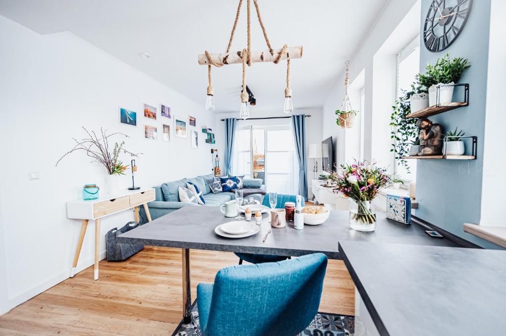 Posezení v ubytování Ferienwohnung Sunset bei Warnemünde