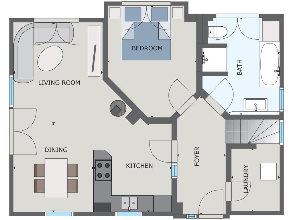 Půdorys ubytování Ferienhaus Haubenlerche 63 - Haus Marilyn