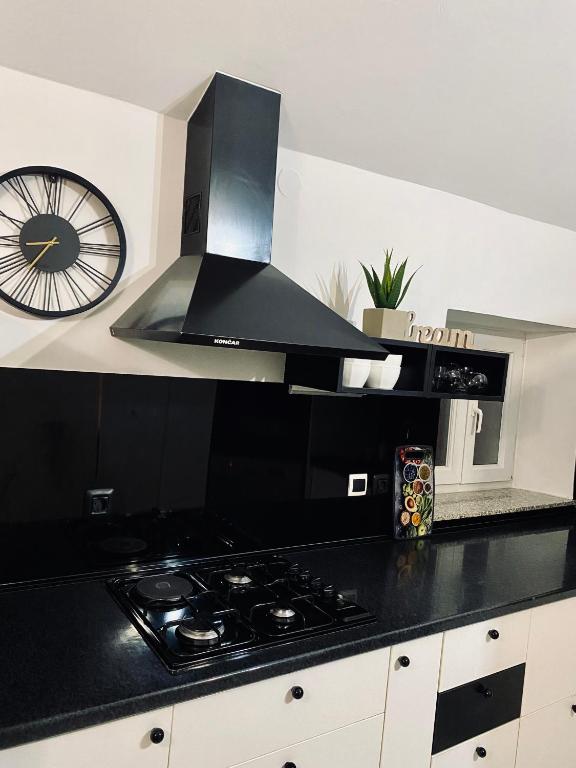 Kuchyň nebo kuchyňský kout v ubytování Apartment Beshtie