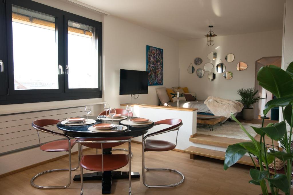 Posezení v ubytování WowAppartements vue sur le jet d'eau