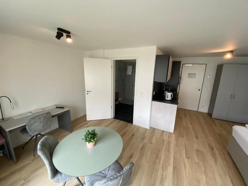 Kuchyň nebo kuchyňský kout v ubytování Snooze Apartments Alling