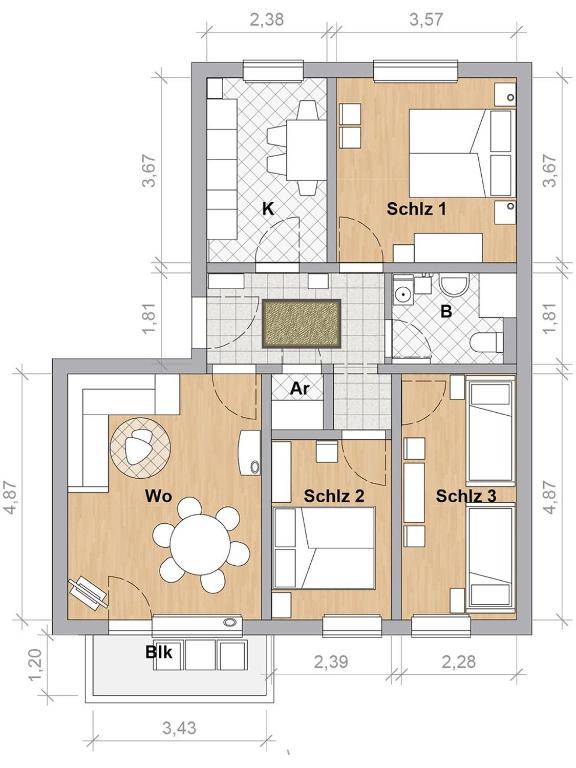 Ferienwohnung SeeGräser Granitz - Üç Yatak Odalı Daire - Balkonlu