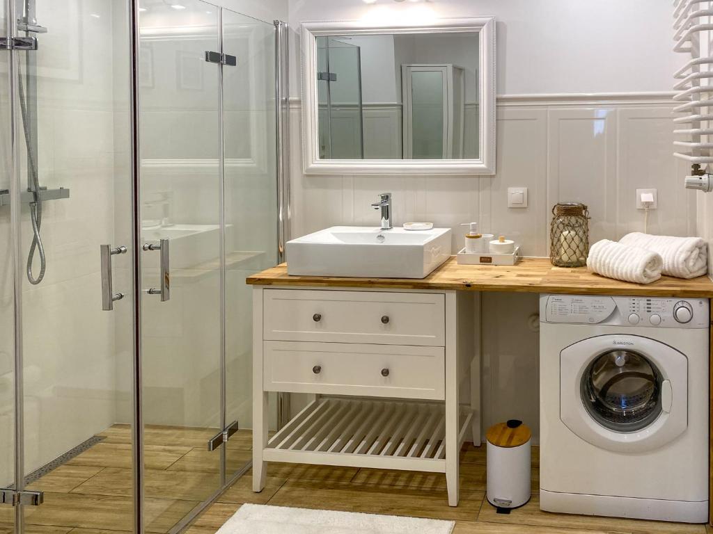 Koupelna v ubytování Apartament Akwamaryn