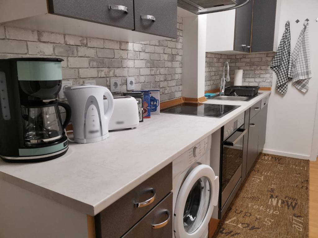 Kuchyň nebo kuchyňský kout v ubytování Musashi Apartment 1