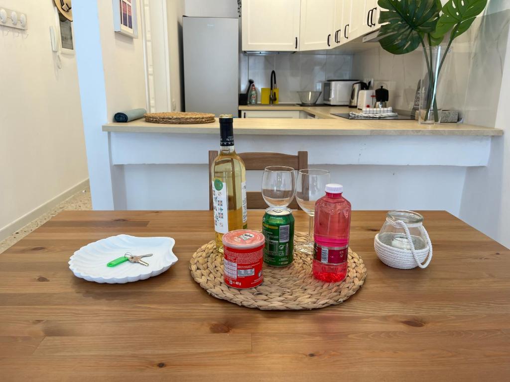 Kuchyň nebo kuchyňský kout v ubytování Moonlight Apartment