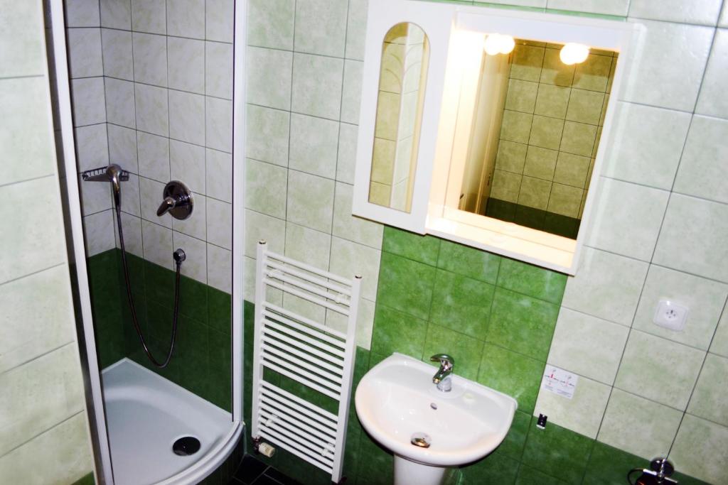 Koupelna v ubytování Pension Fontana