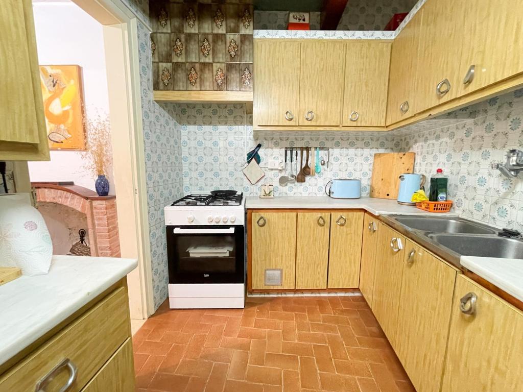 Kuchyň nebo kuchyňský kout v ubytování Revenon2023Maison retro dans le centre historique