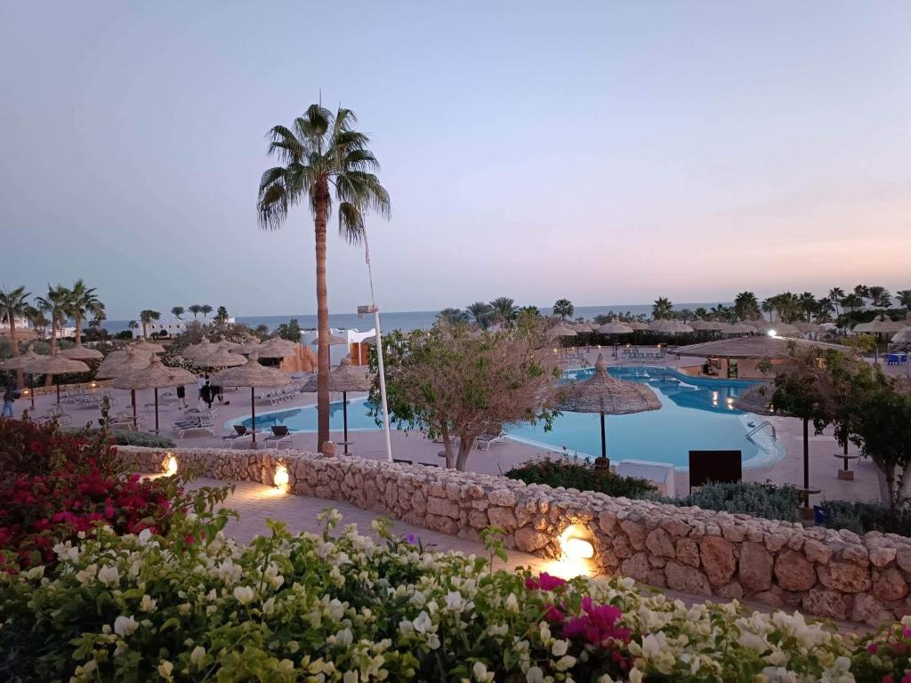widok na basen w ośrodku w obiekcie Bellissimo appartamento vista mare sulla piscina w Szarm el-Szejk