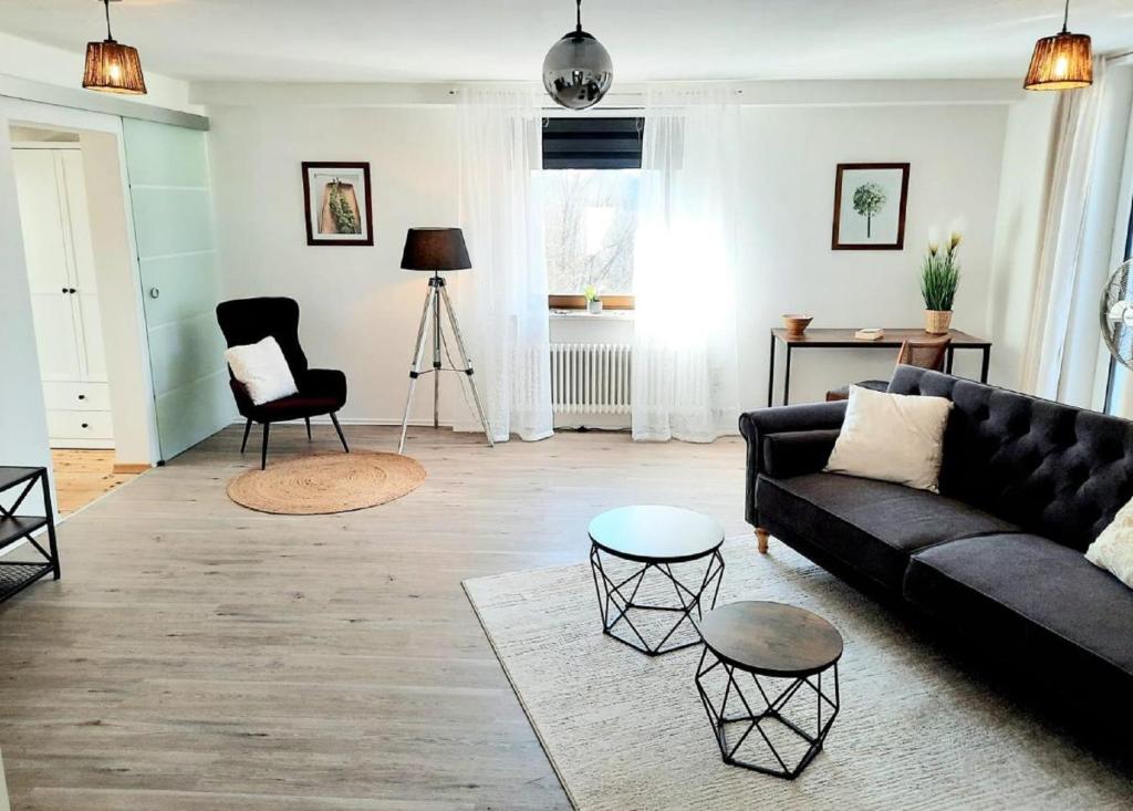 Posezení v ubytování Parkside Appartement