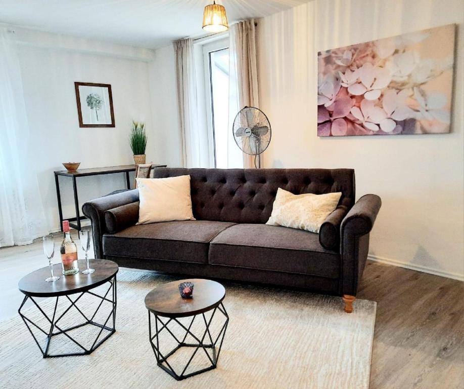 Posezení v ubytování Parkside Appartement