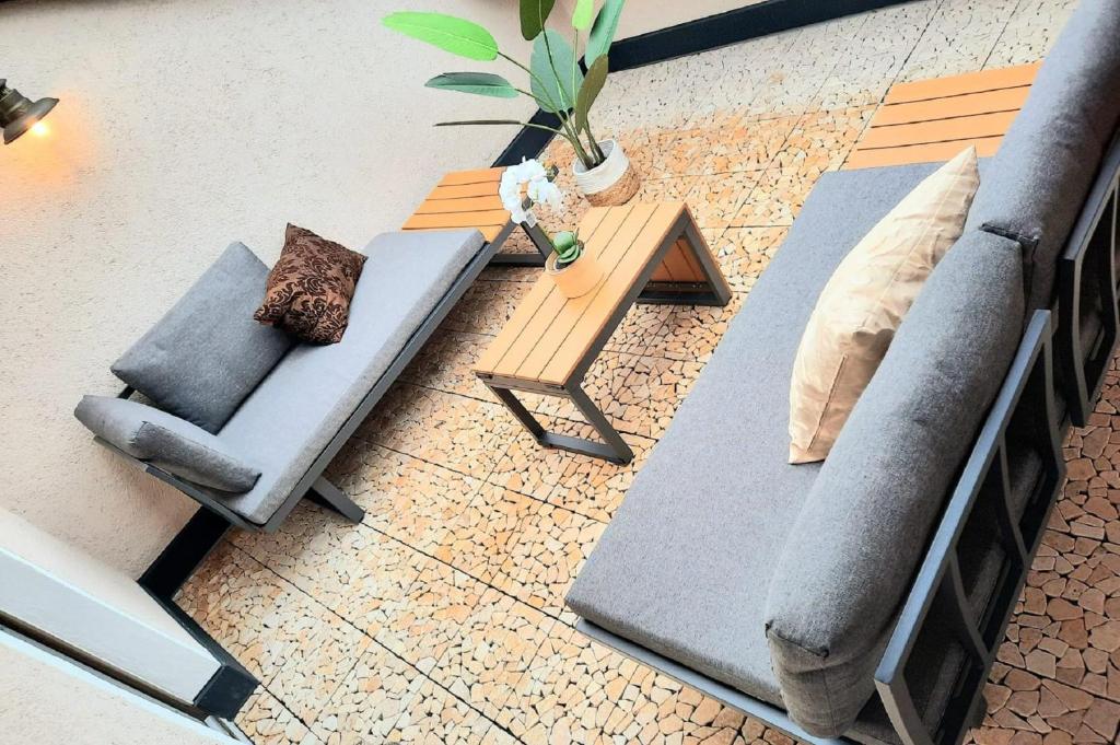 Posezení v ubytování Parkside Appartement