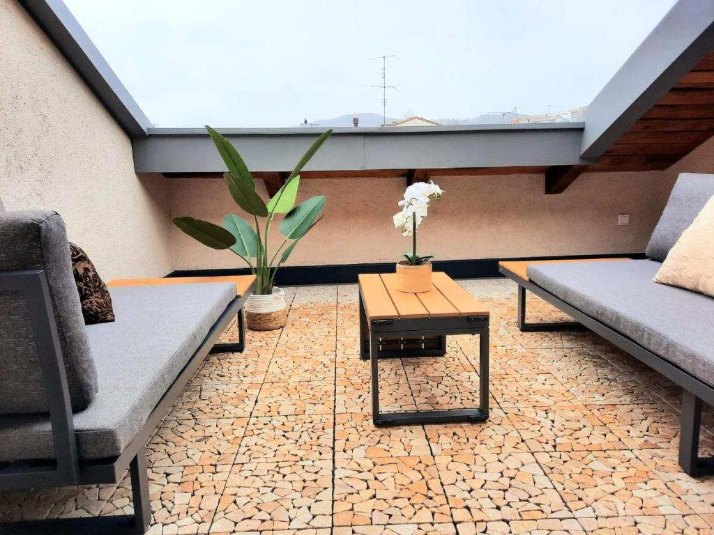 Posezení v ubytování Parkside Appartement