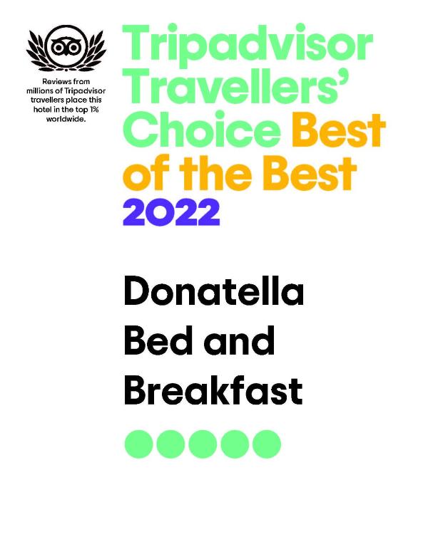 Certifikát, hodnocení, plakát nebo jiný dokument vystavený v ubytování Donatella Bed and Breakfast
