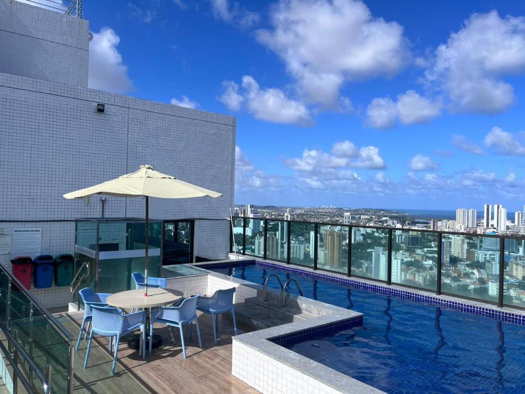 Bazén v ubytování Beach Class Ilha do Leite - Recife nebo v jeho okolí