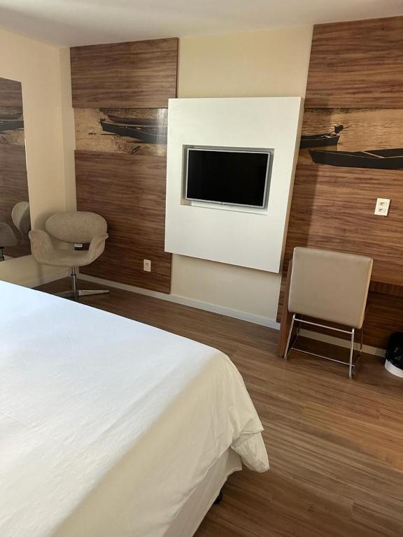TV a/nebo společenská místnost v ubytování Linhares Design Hotel