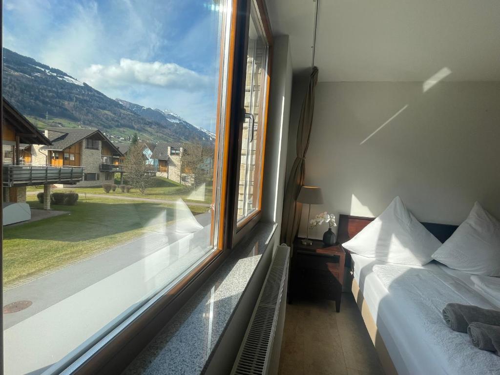 Nespecifikovaný výhled na hory nebo výhled na hory při pohledu z apartmánu