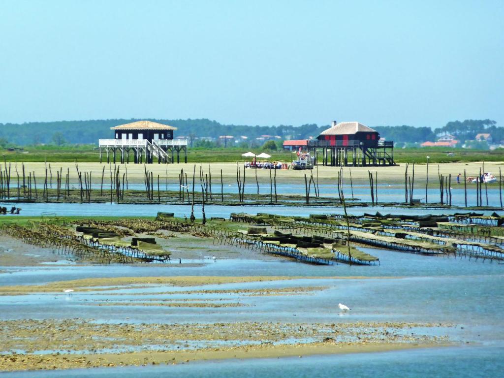 a body of water with a group of buildings and houses at Holiday Home Le Chant Des 4 Sirènes by Interhome in La Teste-de-Buch