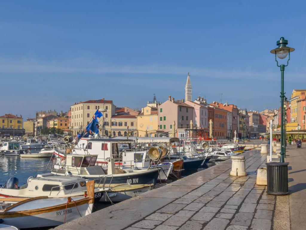 a bunch of boats are docked in a harbor at Holiday Home Milka 1 - ROJ315 by Interhome in Svetvinčenat