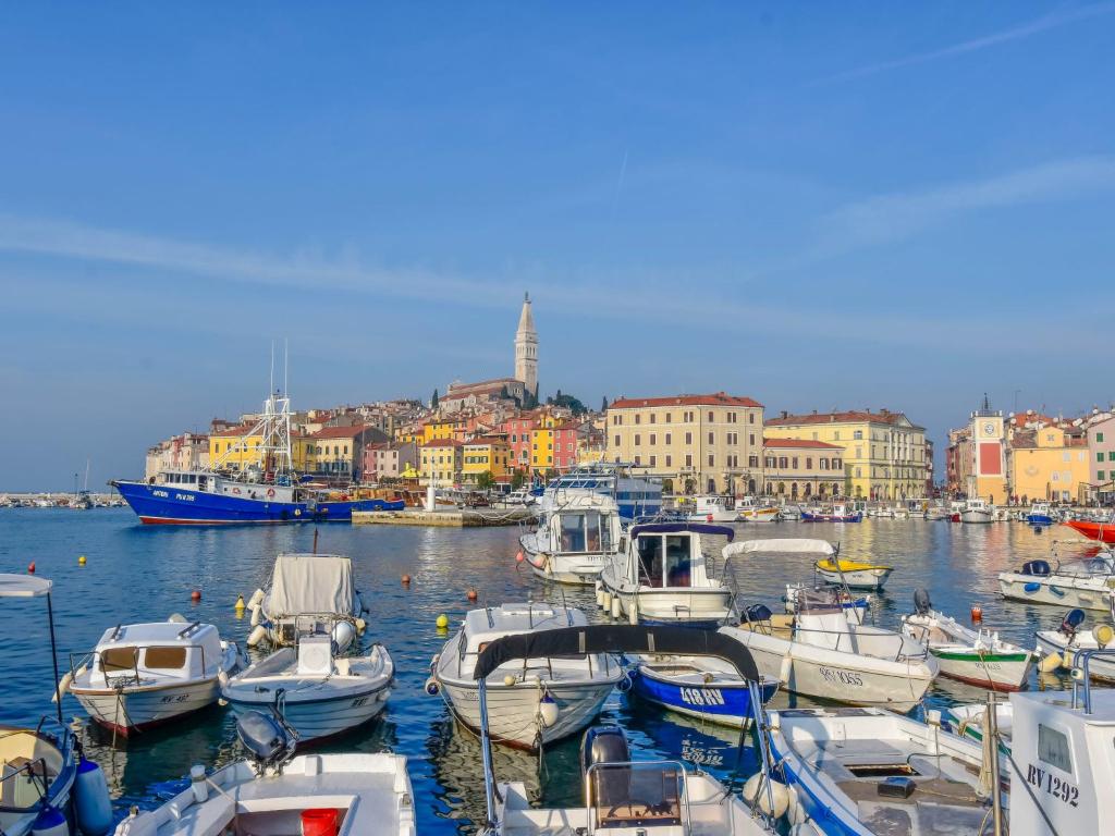 a bunch of boats are docked in a harbor at Holiday Home Milka 1 - ROJ315 by Interhome in Svetvinčenat