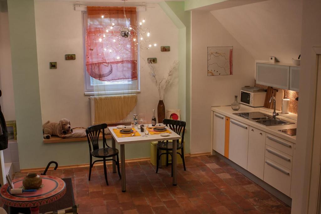 Kuchyň nebo kuchyňský kout v ubytování OH Apartments & Rooms