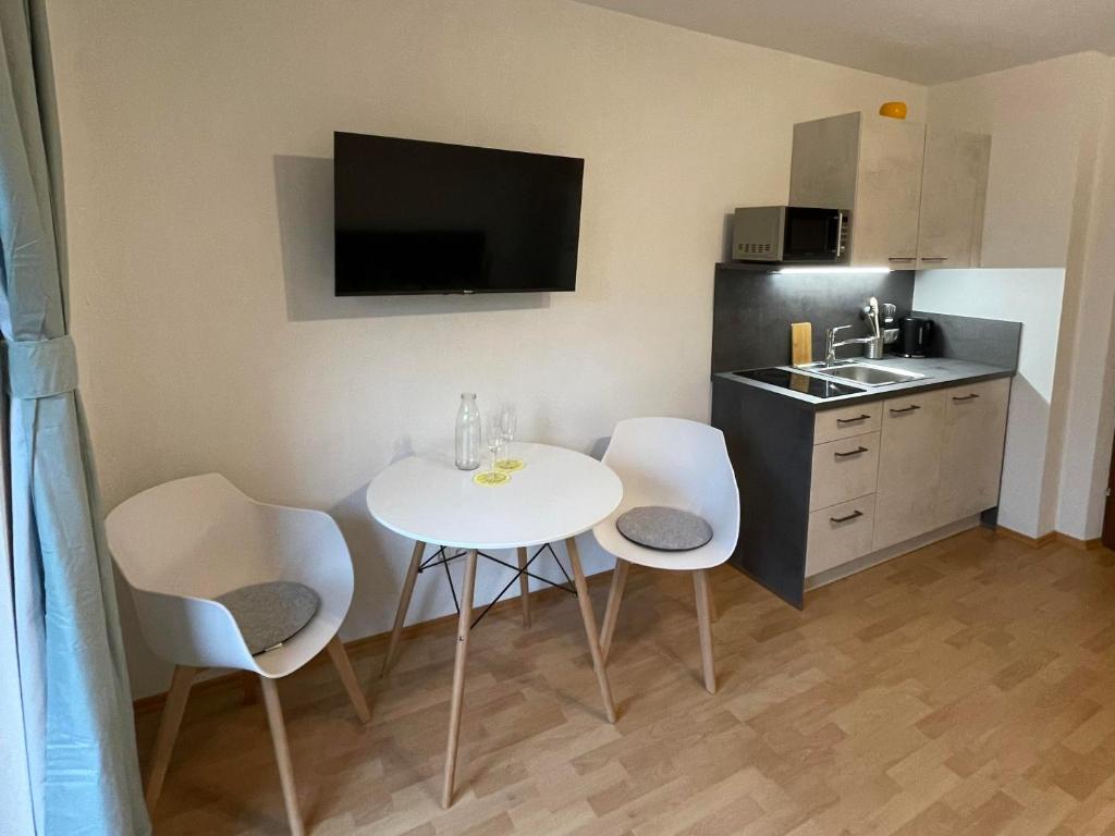 Kuchyň nebo kuchyňský kout v ubytování Haus am Bach