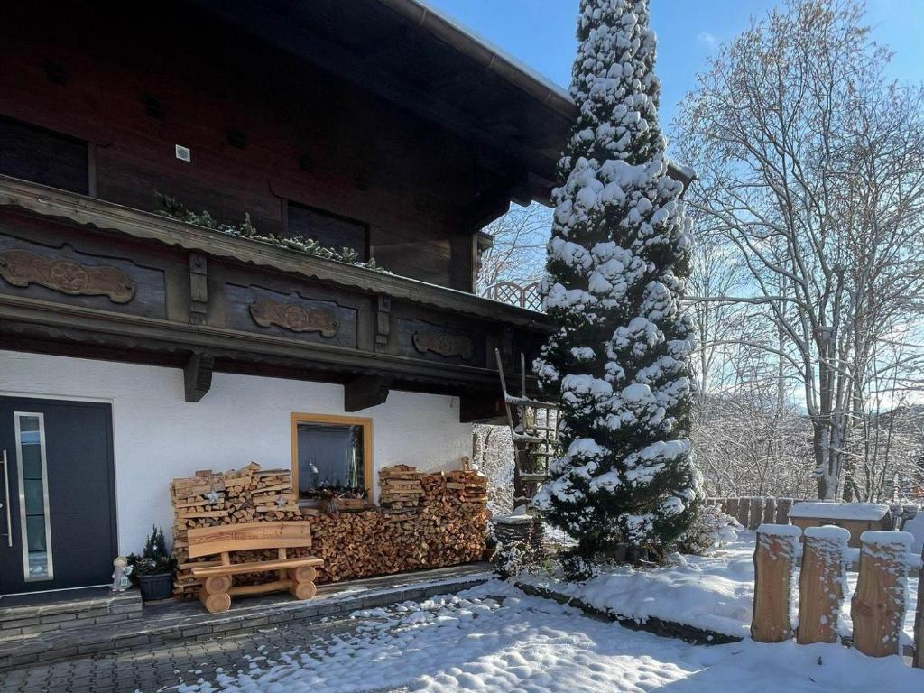 Haus am Bach v zimě
