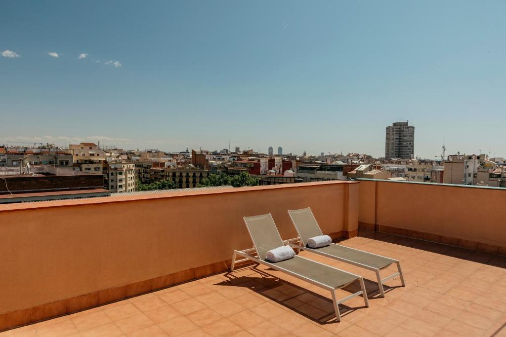 Balkón nebo terasa v ubytování Barcelona Apartment Villarroel