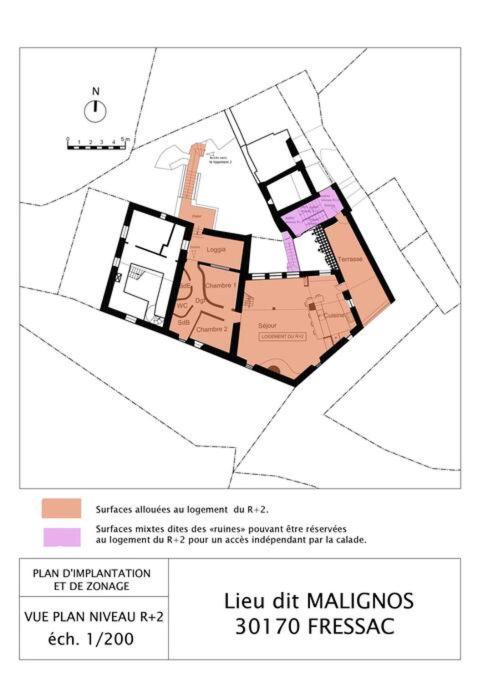 Plán poschodí v ubytovaní grand gîte de charme en Cévennes