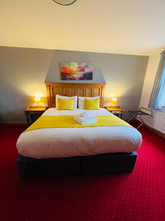 Postel nebo postele na pokoji v ubytování Dingle Marina Lodge