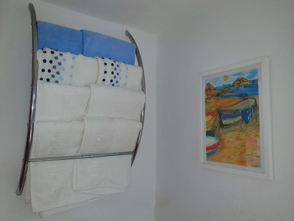 A bed or beds in a room at Lanzarote Casa azul