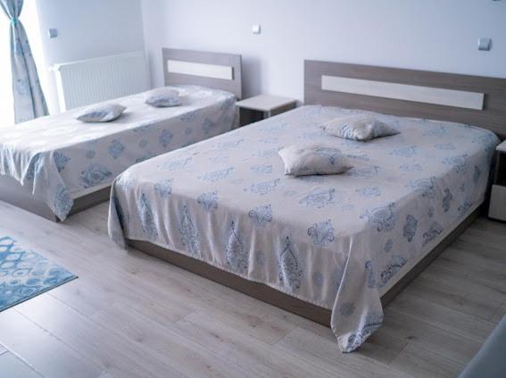 MoldoveneştiにあるPoarta Paradisuluiのベッドルーム1室(ベッド2台付)、