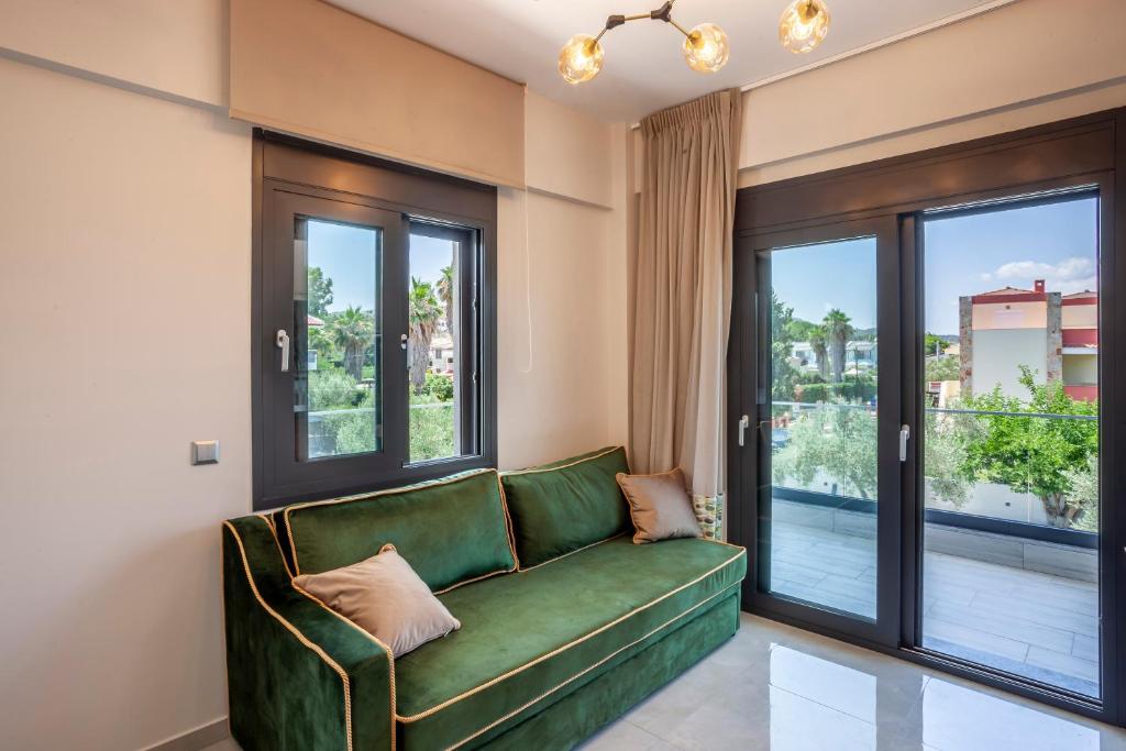 Posezení v ubytování Olia seaside residence 120m from the beach