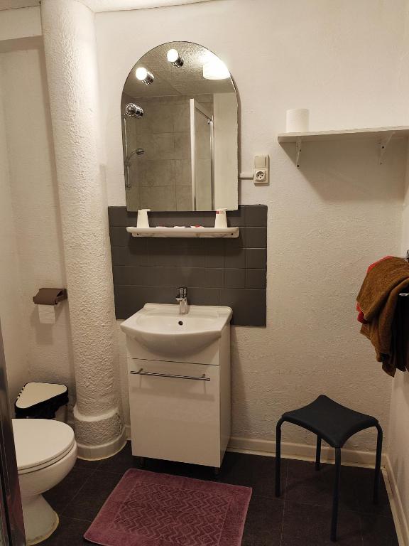 Koupelna v ubytování Hôtel le Calypso