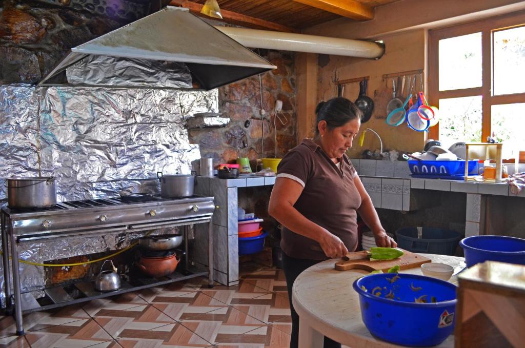 Kuchyň nebo kuchyňský kout v ubytování Hostal Doña Clarita & Vegetarían Food