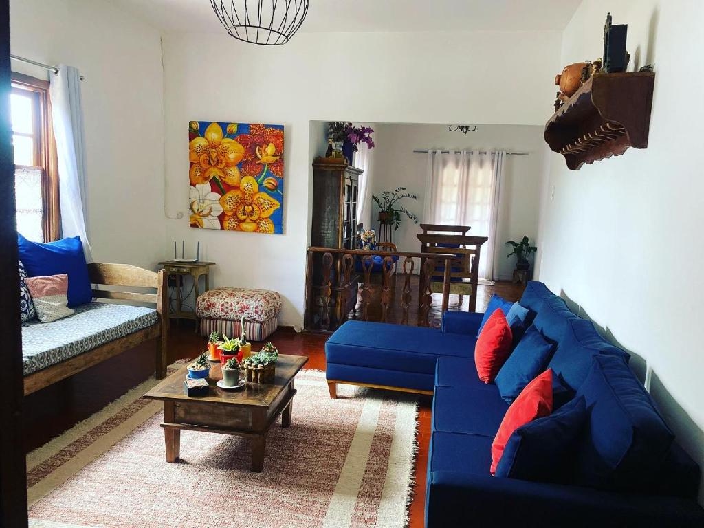 Χώρος καθιστικού στο Casa Recanto dos Encantos!