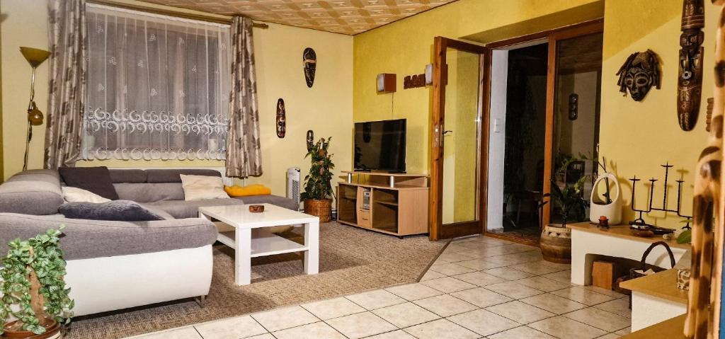 TV a/nebo společenská místnost v ubytování Třebeč House