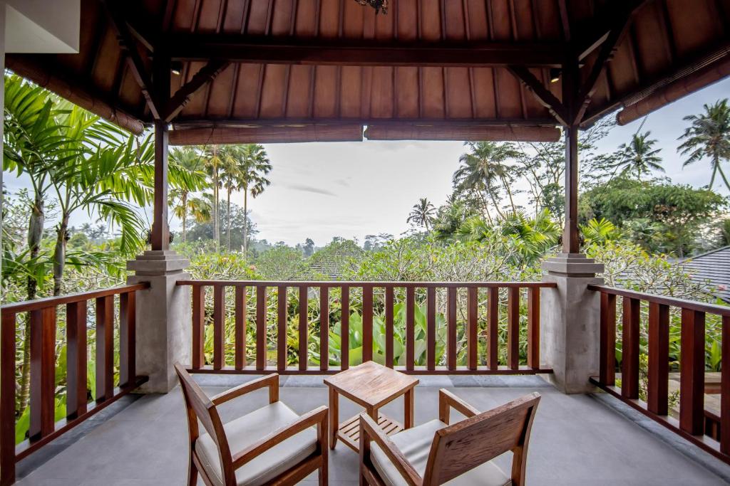 Balkón nebo terasa v ubytování Anumana Village Ubud