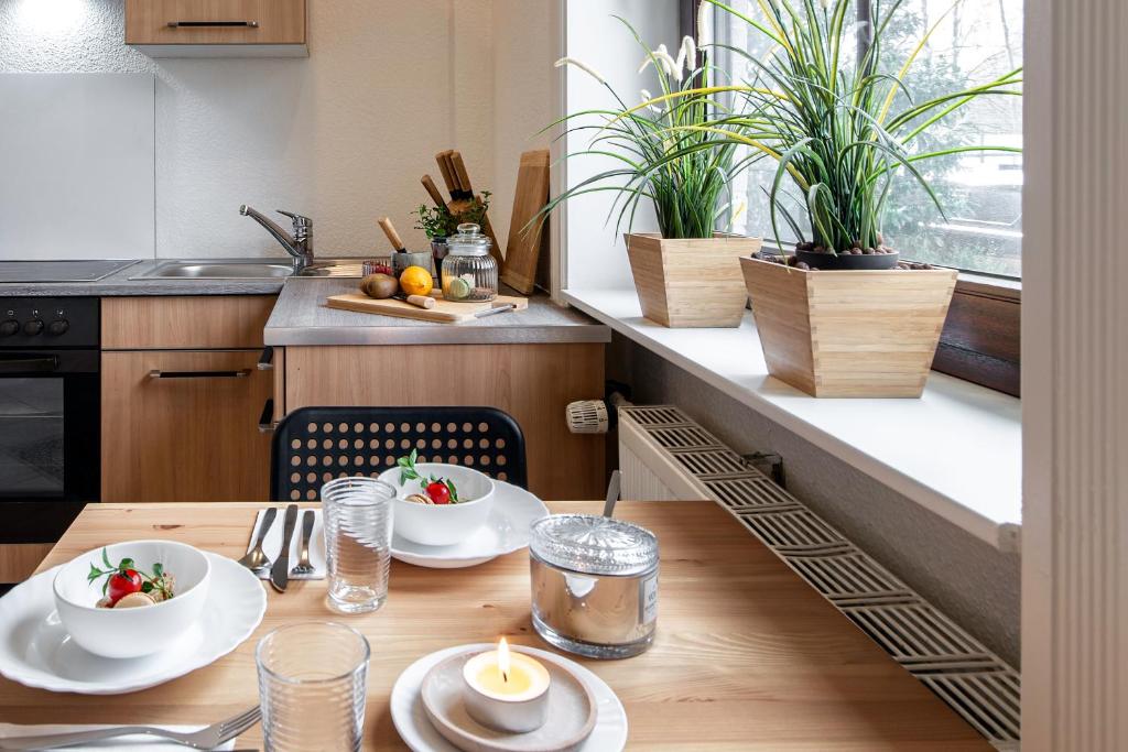 Η κουζίνα ή μικρή κουζίνα στο Haus KÖ 17