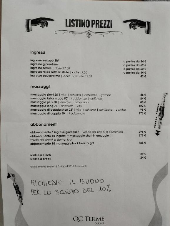 Certifikát, ocenenie alebo iný dokument vystavený v ubytovaní B and B nonna Rosa vista Lagorai