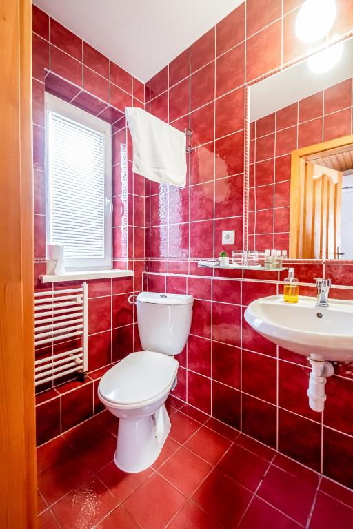 Koupelna v ubytování Hotel Squash Centrum