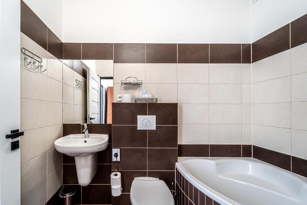 Koupelna v ubytování Hotel Fontána