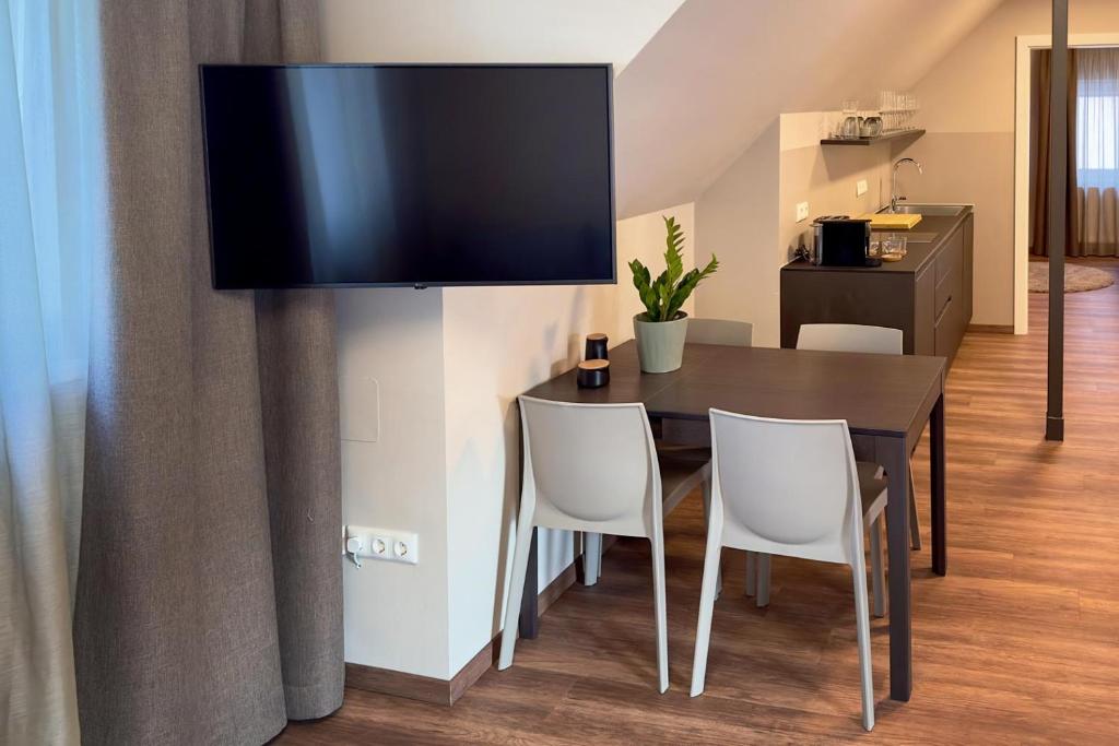 TV a/nebo společenská místnost v ubytování Trautes Quartier