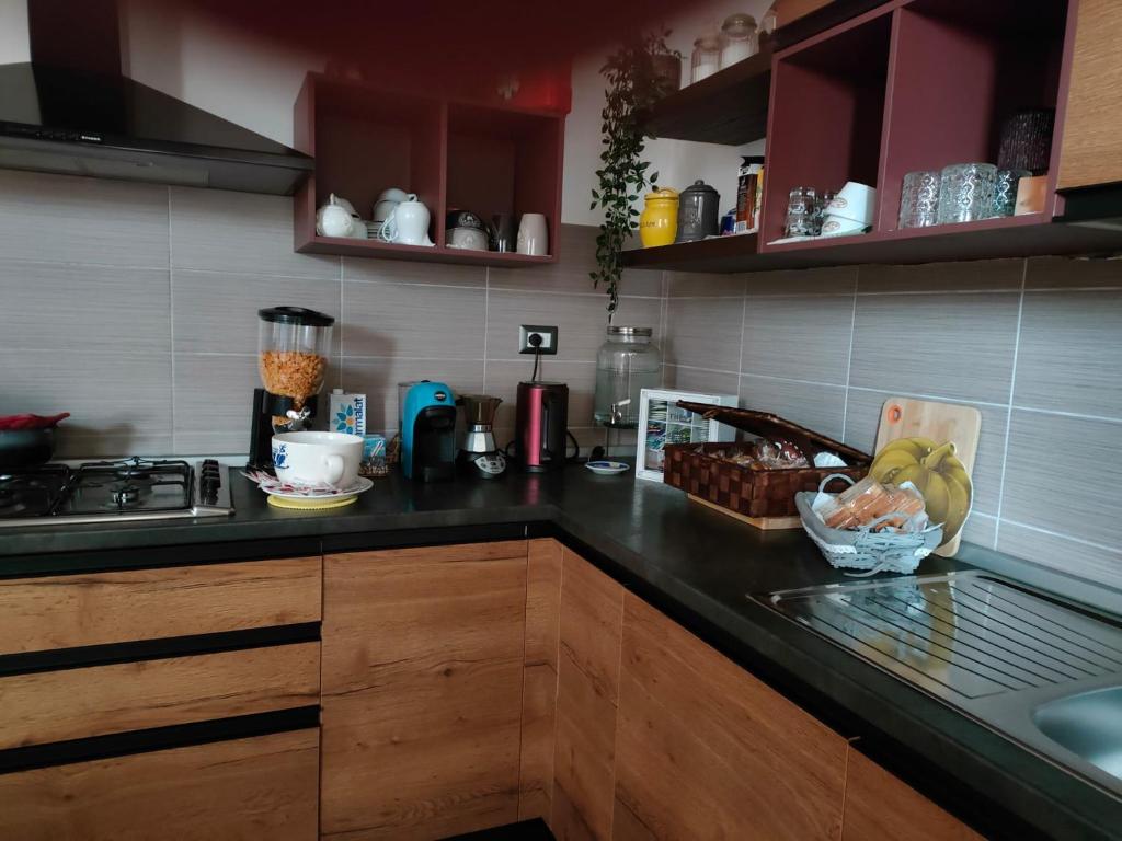 Kuchyň nebo kuchyňský kout v ubytování B&B Libellula