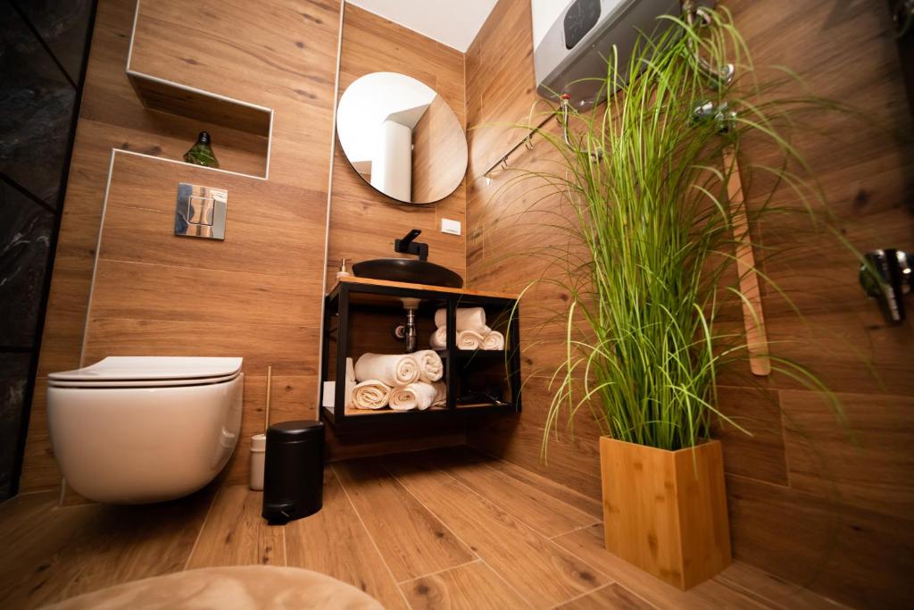 Koupelna v ubytování Tarvil Apartmani - Zaovine