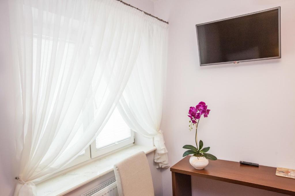 TV a/nebo společenská místnost v ubytování Hostel Zambrow